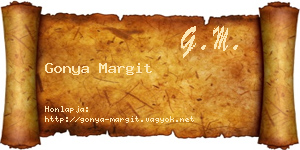 Gonya Margit névjegykártya